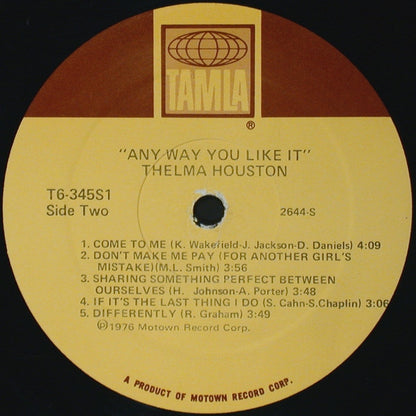 Thelma Houston : Any Way You Like It (LP,Album,Stereo)