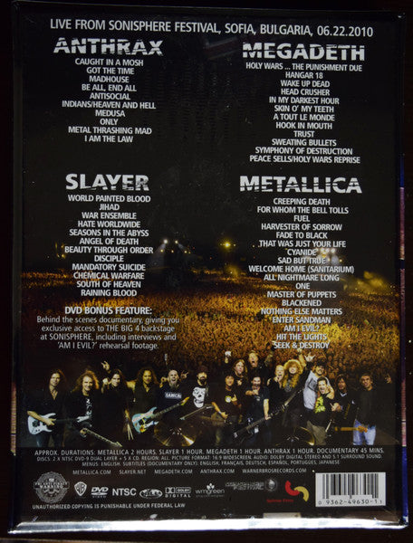 Metallica / Slayer / Megadeth / Anthrax : The Big 4: Live From Sofia, Bulgaria (Limited Edition)