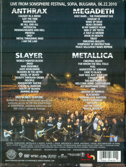 Metallica / Slayer / Megadeth / Anthrax : The Big 4: Live From Sofia, Bulgaria (Limited Edition)