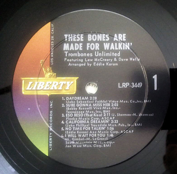 Trombones Unlimited : These Bones Are Made For Walkin' (LP,Album,Mono)