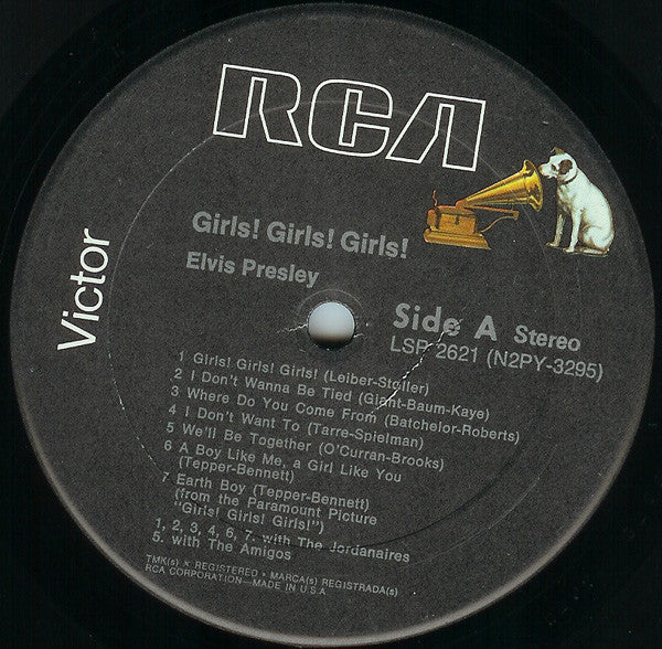 Elvis Presley : Girls! Girls! Girls! (LP,Album,Repress,Stereo)