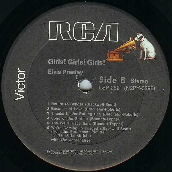 Elvis Presley : Girls! Girls! Girls! (LP,Album,Repress,Stereo)