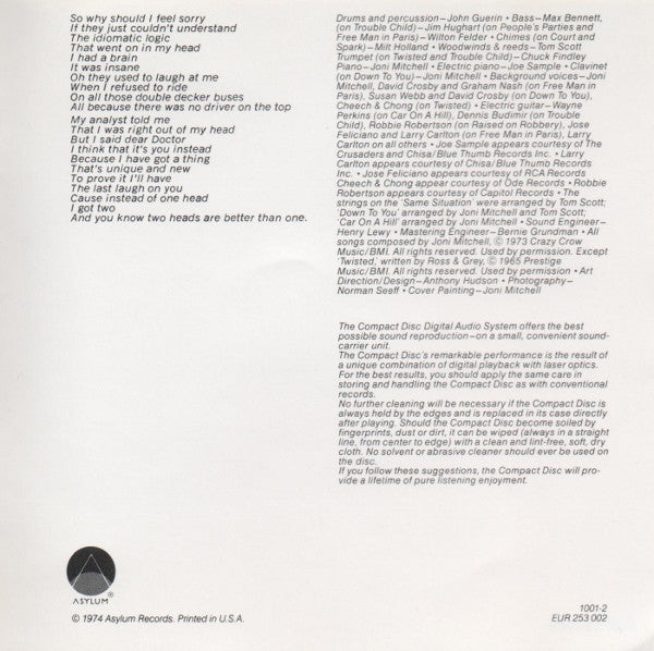 Joni Mitchell : Court And Spark (Album,Reissue)