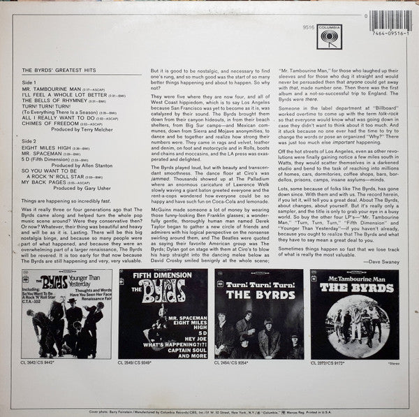 Byrds, The : Greatest Hits (LP,Compilation,Reissue,Stereo)