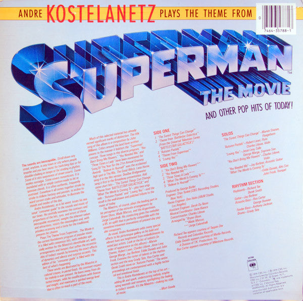 André Kostelanetz : Plays The Theme From Superman . . . The Movie And Other Pop Hits Of Today! (LP)