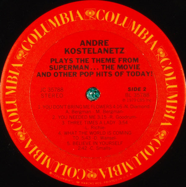 André Kostelanetz : Plays The Theme From Superman . . . The Movie And Other Pop Hits Of Today! (LP)