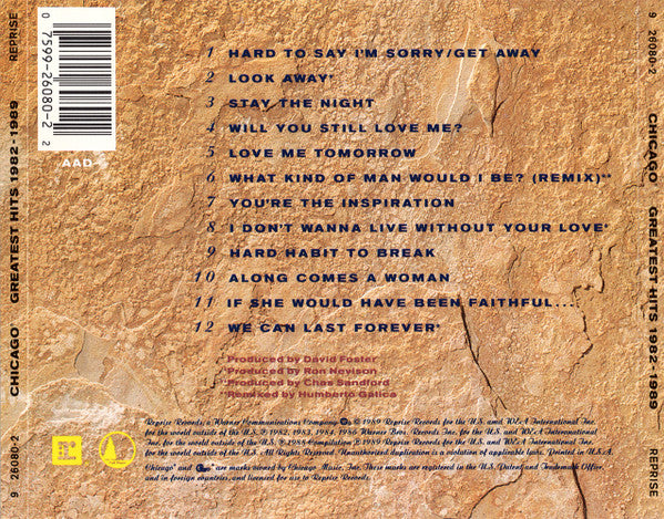 Chicago (2) : Greatest Hits 1982-1989 (Compilation)