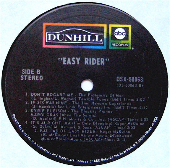 Various : Easy Rider (Music From The Soundtrack) (LP,Album,Stereo)