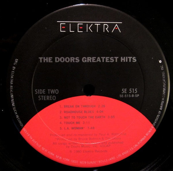 Doors, The : Greatest Hits (LP,Compilation,Club Edition,Stereo)