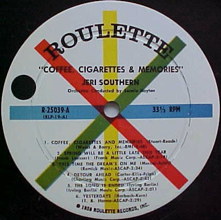 Jeri Southern : Coffee, Cigarettes & Memories (LP,Album)