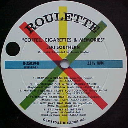 Jeri Southern : Coffee, Cigarettes & Memories (LP,Album)