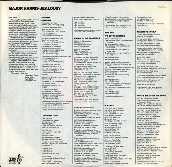 Major Harris : Jealousy (LP,Album)