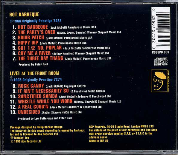 Brother Jack McDuff : Hot Barbeque • Live! (Compilation)