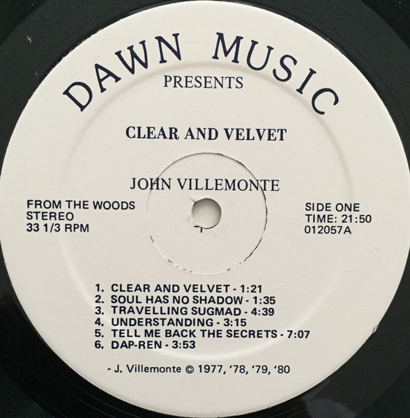 John Villemonte : Clear & Velvet (LP,Album)