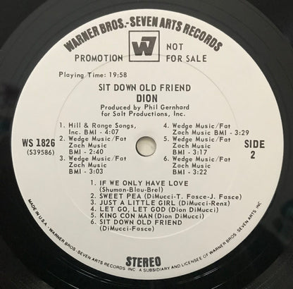 Dion (3) : Sit Down Old Friend (LP,Album,Promo)
