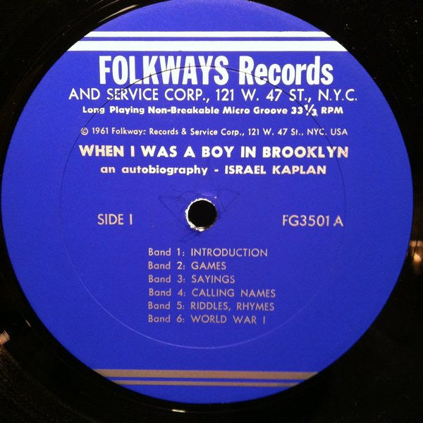 Israel Kaplan : When I Was A Boy In Brooklyn - An Autobiography (LP)