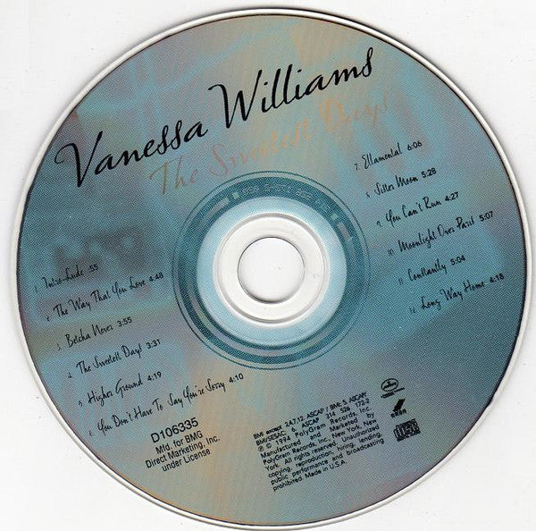 Vanessa Williams : The Sweetest Days (Album,Club Edition)