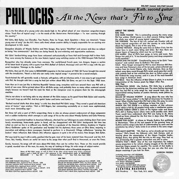 Phil Ochs : All The News That's Fit To Sing (LP,Album,Reissue,Stereo)