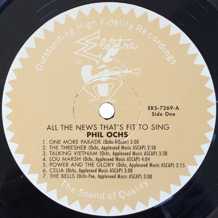 Phil Ochs : All The News That's Fit To Sing (LP,Album,Reissue,Stereo)