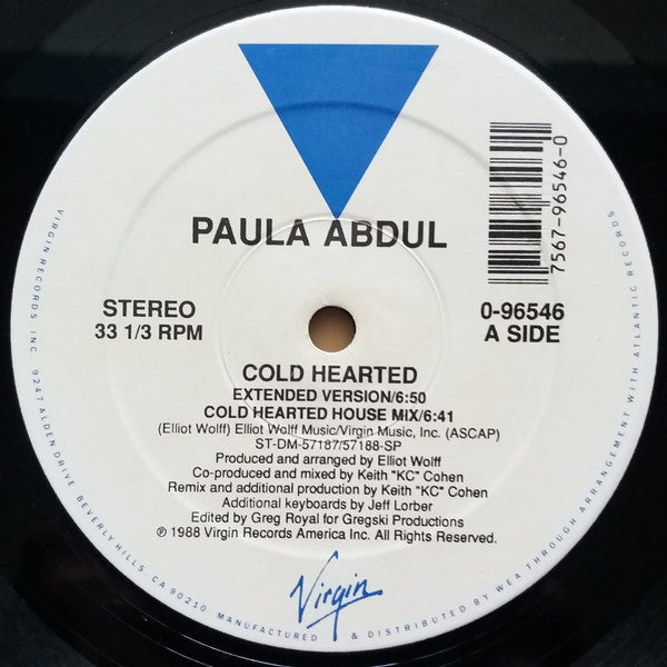 Paula Abdul : Cold Hearted (12",33 ⅓ RPM,Single)