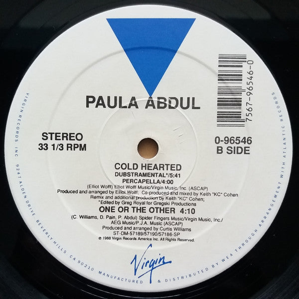 Paula Abdul : Cold Hearted (12",33 ⅓ RPM,Single)