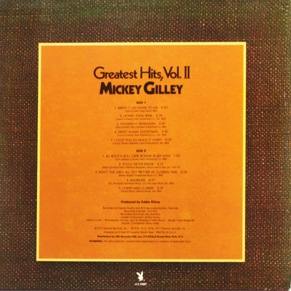Mickey Gilley : Greatest Hits, Vol. II (LP,Compilation)