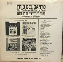 Trio Bel Canto : Sing The Latest Hit Songs From Greece (LP,Album,Mono)