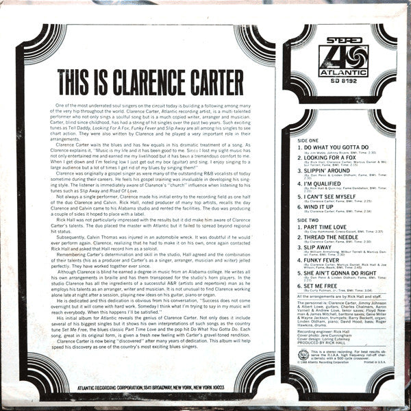 Clarence Carter : This Is Clarence Carter (LP,Album,Stereo)