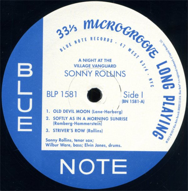 Sonny Rollins : A Night At The "Village Vanguard" (LP,Album,Reissue)