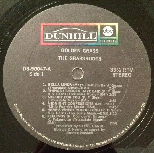 Grass Roots, The : Golden Grass: Their Greatest Hits (LP,Compilation)