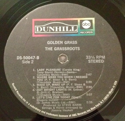 Grass Roots, The : Golden Grass: Their Greatest Hits (LP,Compilation)