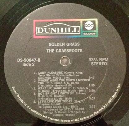 Grass Roots, The : Golden Grass: Their Greatest Hits (LP,Compilation)