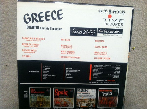 Dimitri & His Ensemble : Greece (LP,Stereo)