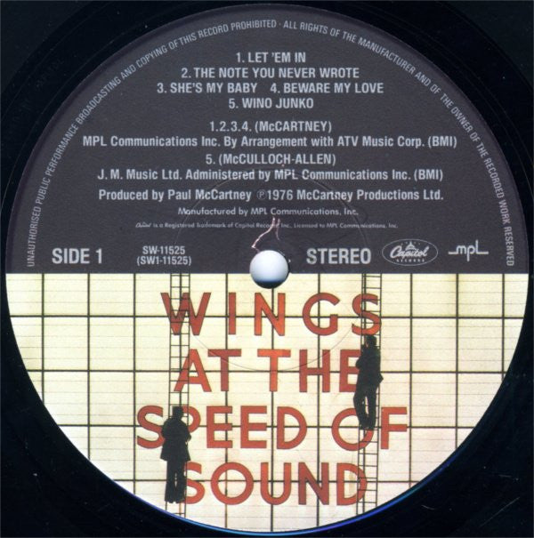 Wings (2) : At The Speed Of Sound (LP,Album,Stereo)