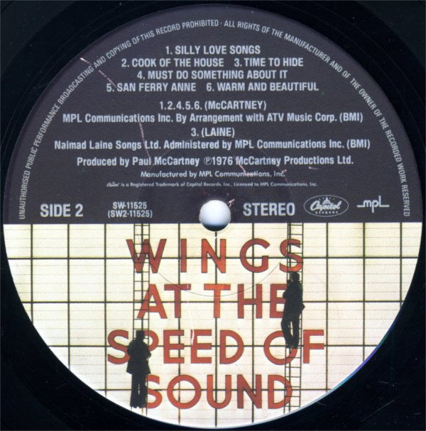Wings (2) : At The Speed Of Sound (LP,Album,Stereo)