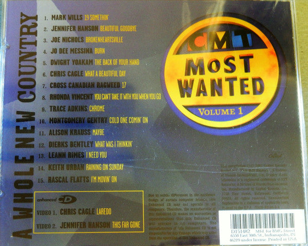 Various : CMT Most Wanted Volume 1 (Compilation,Enhanced,Club Edition)
