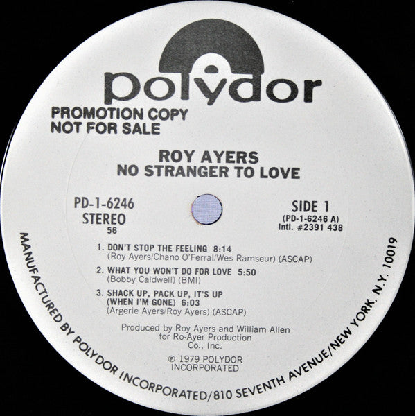 Roy Ayers : No Stranger To Love (LP,Album,Promo)