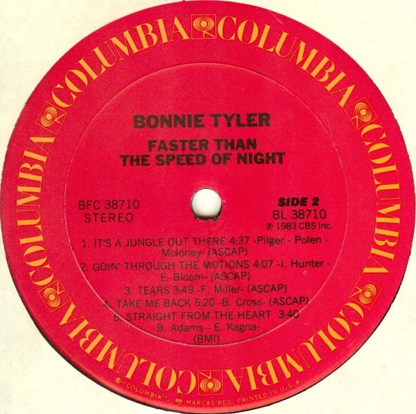 Bonnie Tyler : Faster Than The Speed Of Night (LP,Album)