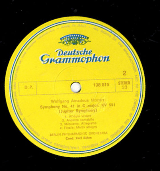 Wolfgang Amadeus Mozart · Karl Böhm, Berliner Philharmoniker : Symphonies No. 40 In G Minor · No. 41 (Jupiter) (LP)