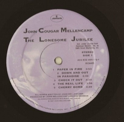 John Cougar Mellencamp : The Lonesome Jubilee (LP,Album,Club Edition)