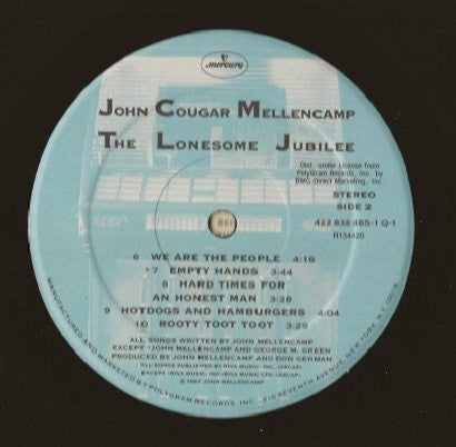 John Cougar Mellencamp : The Lonesome Jubilee (LP,Album,Club Edition)