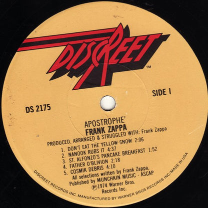 Frank Zappa : Apostrophe (') (LP,Album,Repress)
