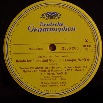 Ludwig Van Beethoven - Wilhelm Kempff • Yehudi Menuhin : Frühlingssonate (Spring Sonata) Op.24 • Rondo WoO 41 • 12 Variationen WoO 40 (LP)