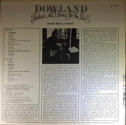 Joseph Bacon, John Dowland : Fantasies And Dances For The Lute (LP)