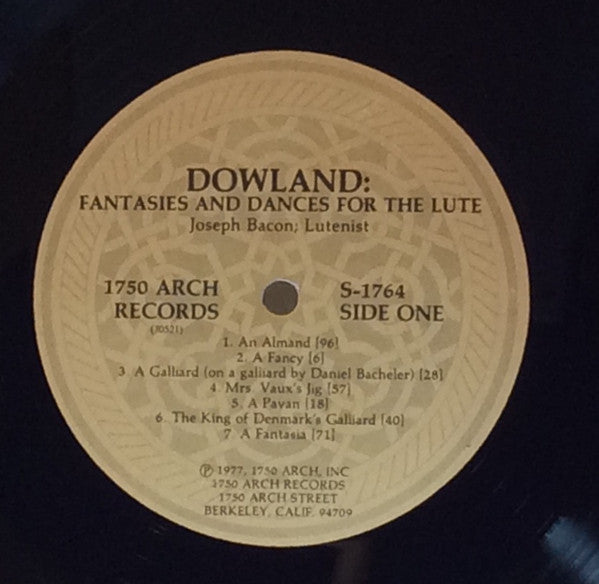Joseph Bacon, John Dowland : Fantasies And Dances For The Lute (LP)