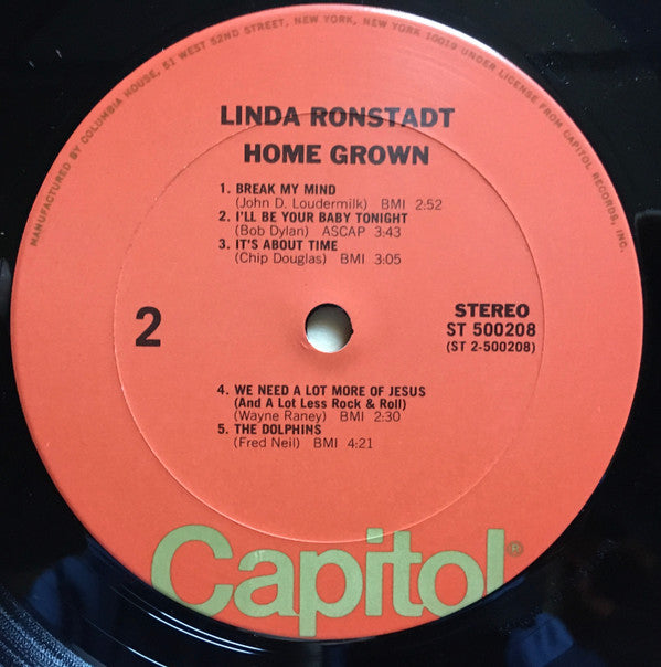 Linda Ronstadt : Hand Sown... Home Grown (LP,Album,Club Edition,Stereo)