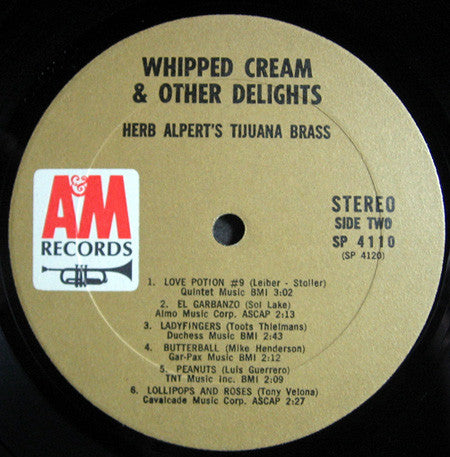 Herb Alpert & The Tijuana Brass : Whipped Cream & Other Delights (LP,Album,Stereo)