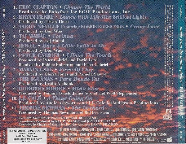 Various : Music From The Motion Picture Phenomenon (Album,Compilation,Club Edition)