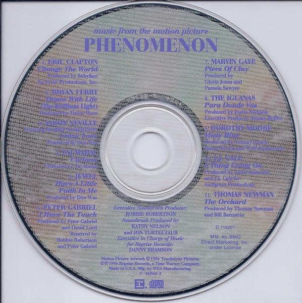 Various : Music From The Motion Picture Phenomenon (Album,Compilation,Club Edition)