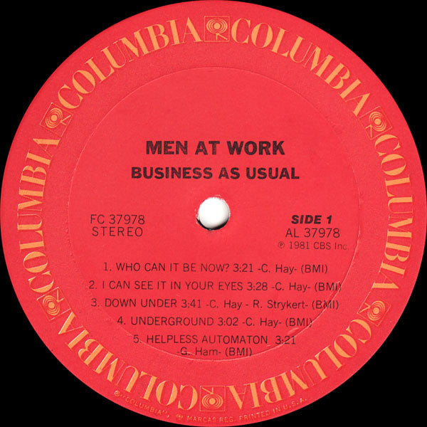 Men At Work : Business As Usual (LP,Album,Stereo)
